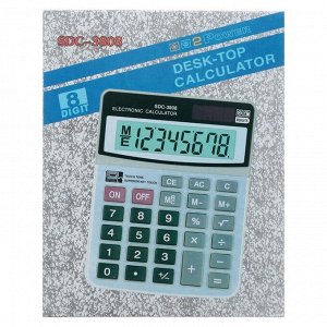Калькулятор настольный, 8-разрядный, SDC-3808, двойное питание