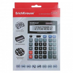Калькулятор настольный 12-разрядный Erich Krause DC-5512M, серебряный
