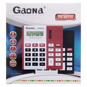 Калькулятор настольный, 8-разрядный, DS-6011A, двойное питание
