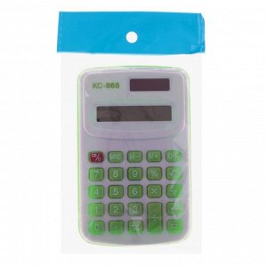 Калькулятор карманный, с цветными кнопками, 8-разрядный, работает от батарейки, МИКС