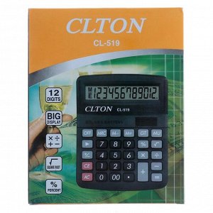 Калькулятор настольный, 12-разрядный, 519-CL, двойное питание
