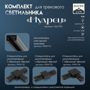 Светильник трековый Simple "Мудрец" Е27 40Вт белый 9х9х19,5см