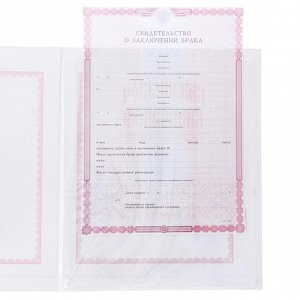 Папка для свидетельства о заключении брака "Розовая дымка"