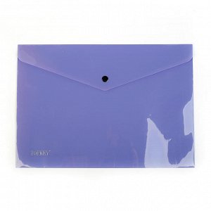Папка-конверт на кнопке, формат А4, 180 мкр, «Цветной», МИКС