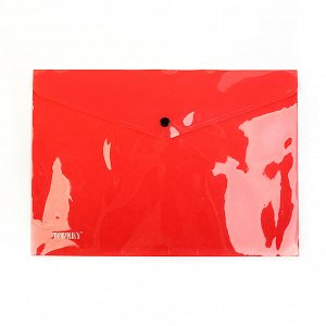 Папка-конверт "Цветной" на кнопке, А4, 180 мкр, МИКС