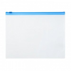 Папка-конверт на гибкой молнии Zip A5 150мкм, синяя