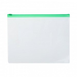 Папка-конверт на гибкой молнии Zip A5 150мкм, зелёная