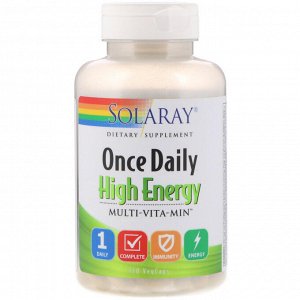 Solaray, Once Daily High Energy, мультивитаминный комплекс, один раз в день, 120 VegCaps