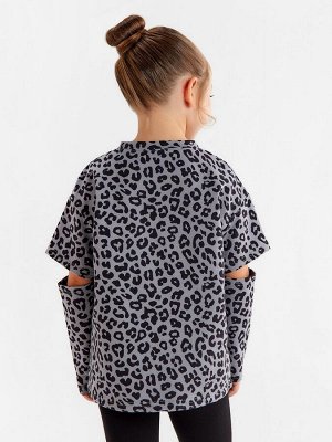 Футболка с длинным рукавом для девочки KAFTAN Trendy grey