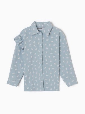 Рубашка детская с воланом KAFTAN, синяя