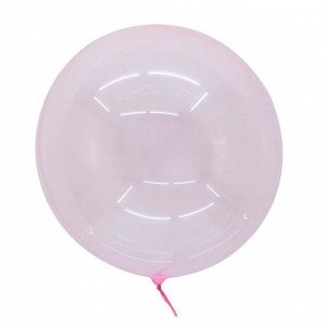 Шар Ф 18 Сфера 3D, Deco Bubble прозрачный розовый 45см