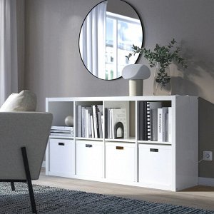 IKEA KALLAX, Стеллаж, белый глянцевый, 77х147 см