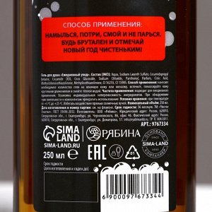 Подарочный набор новогодний мужской «С праздником, чистюля», гель для душа 250 мл, гель для бритья 110 мл, Чистое счастье