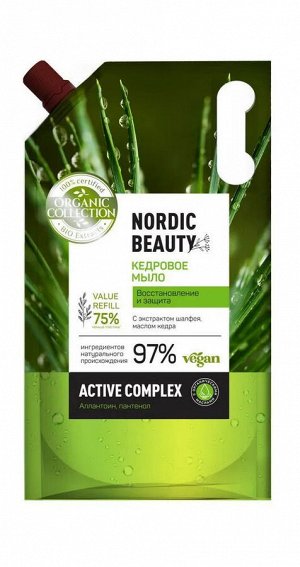 Мыло жидкое Кедровое Восстановление и защита дой-пак Organic Collection 1000 мл