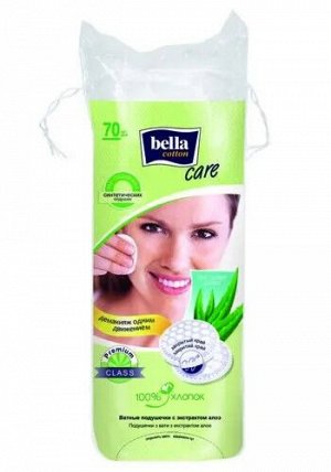 Диски ватные с экстрактом Алоэ Bella cotton care 70 шт