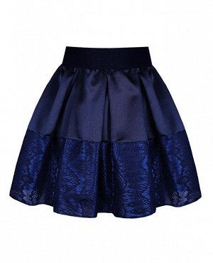 Синяя школьная юбка для девочки в складку Цвет: тёмно-синий