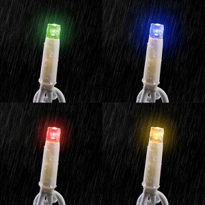 Гирлянда "Бахрома" 3 х 0.6 м , IP65, УМС, белая нить каучук, 108 LED, свечение мульти, 220 В
