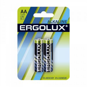 Батарейки Ergolux  LR6 Alkaline BL-2 (LR6 BL-2, батарейка,1.5В) (20)(Цена за 2 шт.)