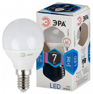 Лампочка светодиодная ЭРА STD LED P45-7W-840-E14 E14 / Е14 7Вт шар нейтральный белый свет Б0020551
