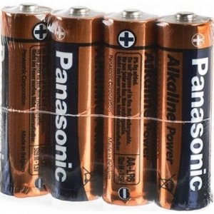 Батарейки пальчиковые АА, PANASONIC ALKALINE, 4 батарейки в спайке