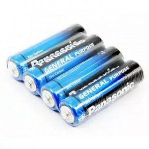 Батарейки PANASONIC R3 (ААА, мизинчиковые), Gen. Purpose  BER/4P (Цена за 4 батарейки.)