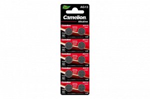 Батарейки Camelion G13  BL-10 Mercury Free (AG13-BP10(0%Hg), 357A/LR44/A76 батарейка для часов) (цена за 10 шт.)