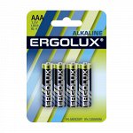 Ergolux  LR03 Alkaline BL-4 (LR03 BL-4, батарейка,1.5В) (40), шт
