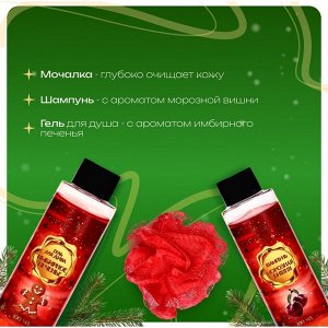 Новогодний подарочный набор косметики «Мастерская Деда Мороза» для душа и ванны, красная серия