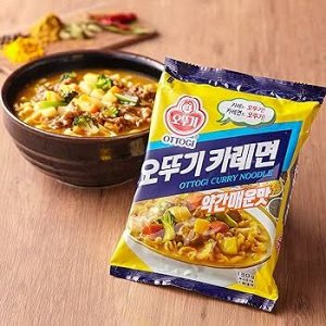 Ottogi Лапша со вкусом карри (средне-острая)  Curry noodle 130гр