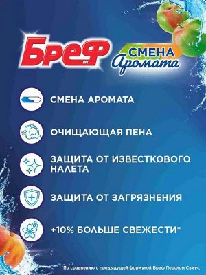 Бреф Двойной Туалетный блок Цветная вода "Персик - Яблоко" 50 г