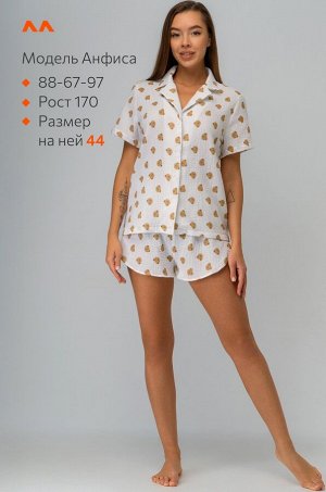 Женская пижама с шортами из муслина