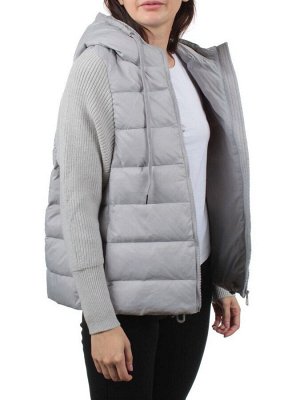 GB 8105 GRAY Пуховик облегченный женский (пух, трикотаж)