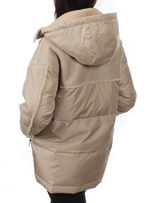 902 BEIGE Куртка зимняя облегченная женская (холлоффайбер 150 гр., искусственная дубленка)