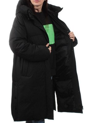 23074 BLACK Пальто зимнее женское (холлофайбер 200 гр.)
