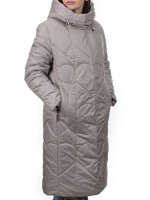 TR-2301 GRAY BEIGE Пальто зимнее женское (верблюжья шерсть)