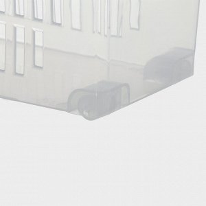 Контейнер для хранения на колёсиках, 6 л, 35.5x13x20 см, с ручкой, пластик, прозрачный
