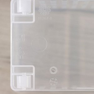 Контейнер для хранения на колёсиках, 6 л, 35.5x13x20 см, с ручкой, пластик, прозрачный