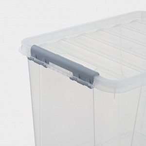 Контейнер для хранения с крышкой, 25 л, 41x29.5x31.2 см, пластик, прозрачный