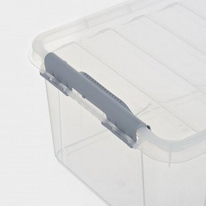 Контейнер для хранения с крышкой, 15 л, 41x29.5x18.3 см, пластик, прозрачный