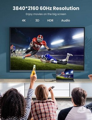 Адаптер переходник (конвертер сигнала) Dispalyport - HDMI 4K*2K@30Hz (MM137) Ugreen
