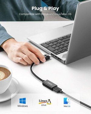 Адаптер переходник (конвертер сигнала) Dispalyport - HDMI 4K*2K@30Hz (MM137) Ugreen