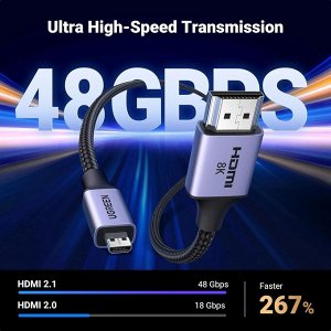 Кабель HDMI - miсro HDMI 8K, 2,0 м., (HD164) Ugreen