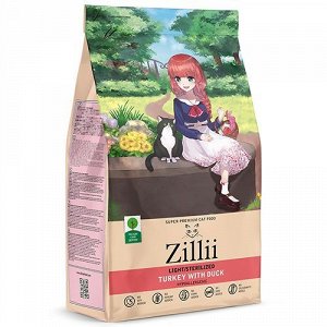 Zillii для кошек Light Sterilized для кастрированных и стерилизованных облегчён Индейка Утка 2кг