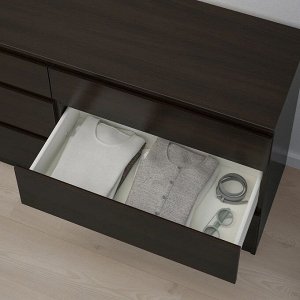 KULLEN, Комод с 6 выдвижными ящиками, черно-коричневый, 140х72 см