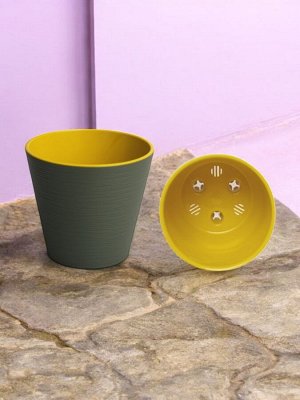 Горшок цветочный 6 л, с вкладкой, диаметр 22,5 см, высота 21,5 см КОНУС, цвет  НЕФРИТ