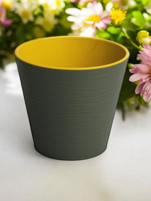 Горшок цветочный 6 л, с вкладкой, диаметр 22,5 см, высота 21,5 см КОНУС, цвет  НЕФРИТ