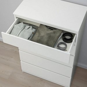 KULLEN, Комод с 5 выдвижными ящиками, белый, 70х112 см