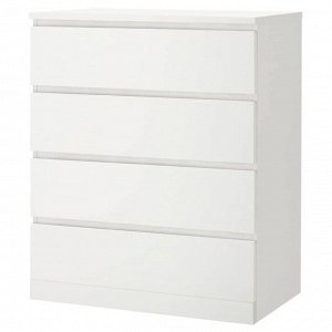 MALM, Комод с 4 выдвижными ящиками, белый, 80х100 см