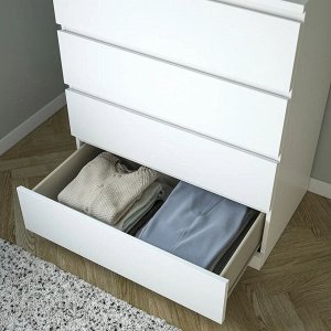 MALM, Комод с 4 выдвижными ящиками, белый, 80х100 см