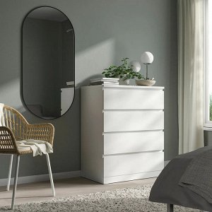 MALM, Комод с 4 выдвижными ящиками, белый, 80х100 см
